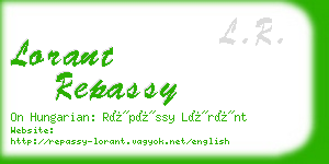 lorant repassy business card